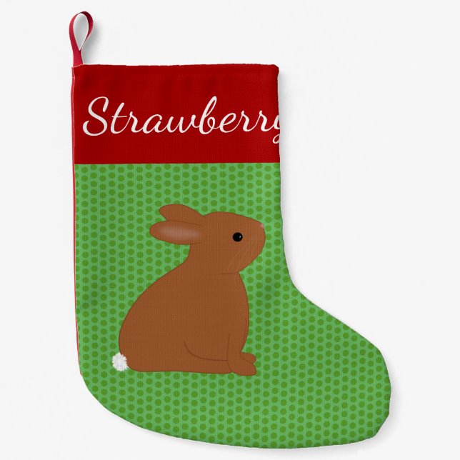 Petite Chaussette De Noël Petit lapin rouge animal de compagnie Noël personn (Devant)