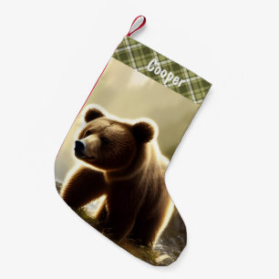 Petite Chaussette De Noël Petit ours Brown Portrait de la faune