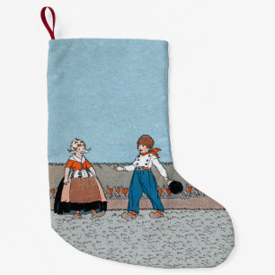 Petite Chaussette De Noël Petite fille hollandaise vintage robe traditionnel