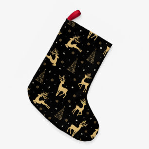 Petite Chaussette De Noël Petite réserve de Noël de rennes noir et or