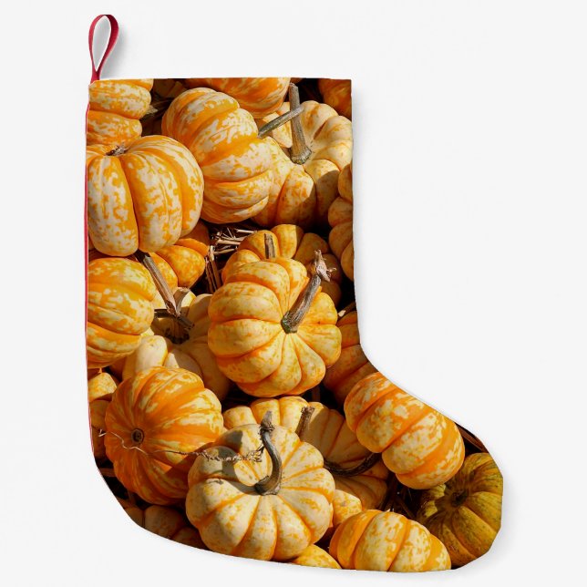 Petite Chaussette De Noël petits citrouilles dans la pile (Devant)