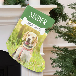 Petite Chaussette De Noël Photo de chien personnalisé amusant
