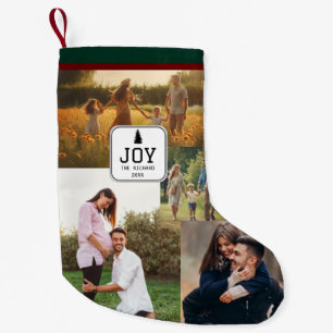 Petite Chaussette De Noël Photo de famille Joie Noël Collage Vert Noël
