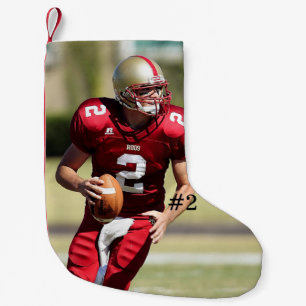 Petite Chaussette De Noël Photo de football personnalisé et numéro