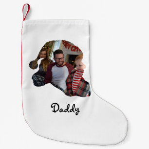 Petite Chaussette De Noël Photo de la forme de chapeau de Père Noël Famille