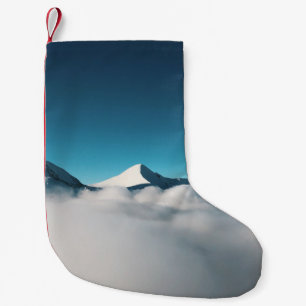 PETITE CHAUSSETTE DE NOËL PHOTO DE MONTAGNE COUVERTE DE BROQUET