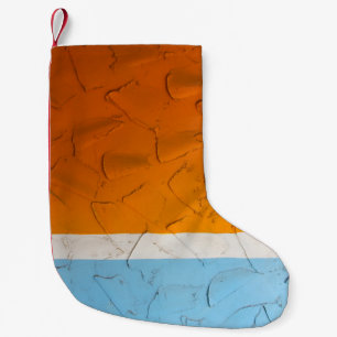 Petite Chaussette De Noël Photo d'oeuvres d'art orange, blanc et bleu