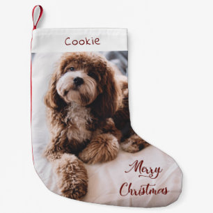 Petite Chaussette De Noël Photo personnalisée du chien mignon moderne