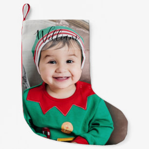 Petite Chaussette De Noël Photo Personnalisée Et Nom Fête