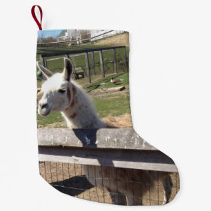 Petite Chaussette De Noël Photo personnalisée image llama alpaca