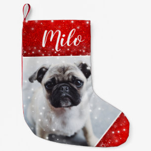 Petite Chaussette De Noël Photo personnalisée pour animaux de compagnie - S