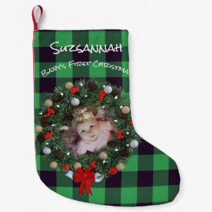 Petite Chaussette De Noël Photo personnalisée Première couronne de Noël N