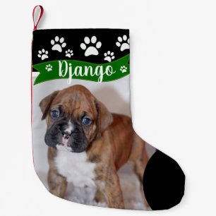 Petite Chaussette De Noël Photo personnalisée Votre chien Stockage de Noël