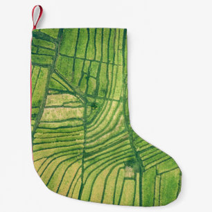 Petite Chaussette De Noël Photographie aérienne du champ de ferme vert