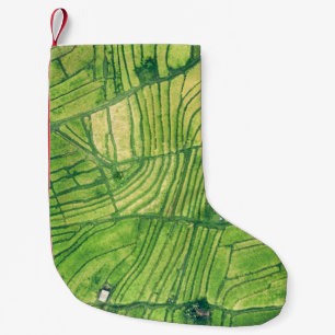 Petite Chaussette De Noël Photographie aérienne du champ de riz