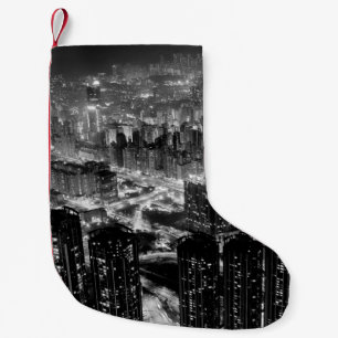 Petite Chaussette De Noël Photographie d'art de la ville de Hong Kong en con