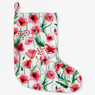 Petite Chaussette De Noël Photos rouges : aquarelle illustration florale
