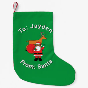 Petite Chaussette De Noël Photos Vertes De Père Noël Nom Personnalisé Africa