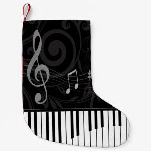 Petite Chaussette De Noël Piano lunatique et notes musicales