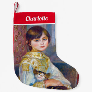 Petite Chaussette De Noël Pierre-Auguste Renoir - Enfant avec chat