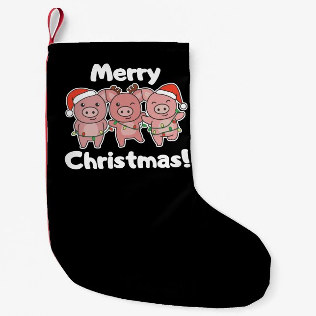 Petite Chaussette De Noël Pig Christmas Cute Pigs Merry Christmas (Devant)