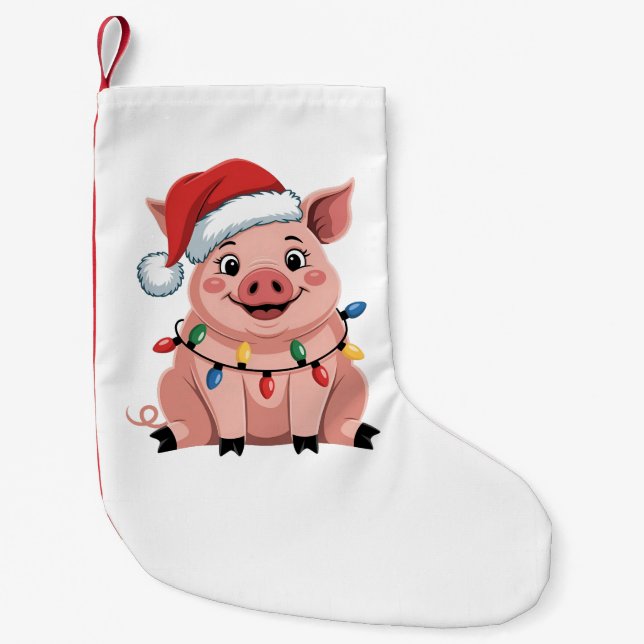 Petite Chaussette De Noël Pig Christmas Santa Hat Xmas Holiday Xmas Pigmass (Devant)