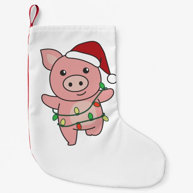 Petite Chaussette De Noël Pig Christmas Winter Animals (Devant)