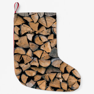 Petite Chaussette De Noël Pile of brown firewood