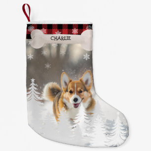 Petite Chaussette De Noël Pin de Noël Rouge Pneus Chien Os Animal Photo