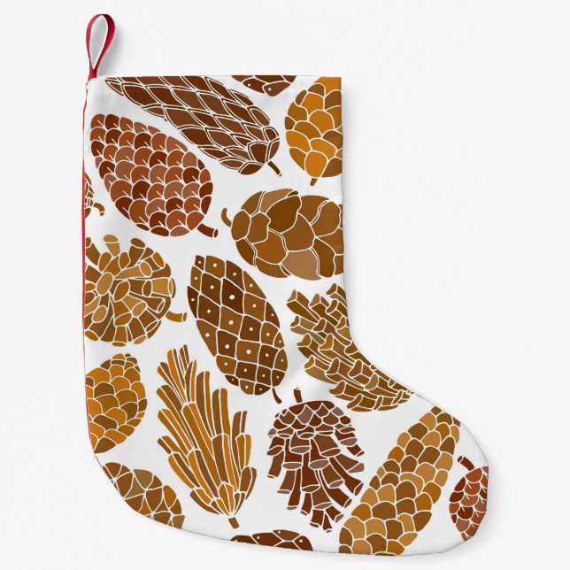 Petite Chaussette De Noël Pine cones seamless pattern (Devant)