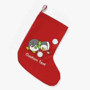 Petite Chaussette De Noël Pingouin de Noël avec boule de neige