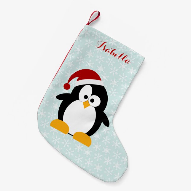 Petite Chaussette De Noël Pingouin de vacances amusant Personnalisé (Devant (Accrochage))