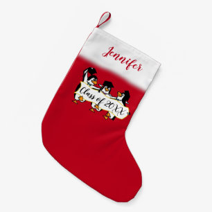 Petite Chaussette De Noël Pingouins Avec Bannière