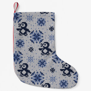 Petite Chaussette De Noël Pingouins d'hiver confus Motif décoratif