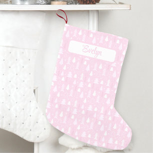 Petite Chaussette De Noël Pink Christmas Trees Nom du Motif