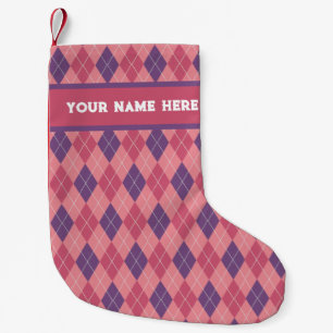 Petite Chaussette De Noël Pink Diamonds Scottish Jacquard tricot - ajouter u