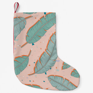 Petite Chaussette De Noël Pink flamingo tropical, arrière - plan vintage d'é