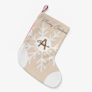 Petite Chaussette De Noël Pink pastel monogrammed stylish script moderne mig