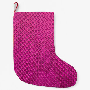 Petite Chaussette De Noël Pink python peau de serpent texture
