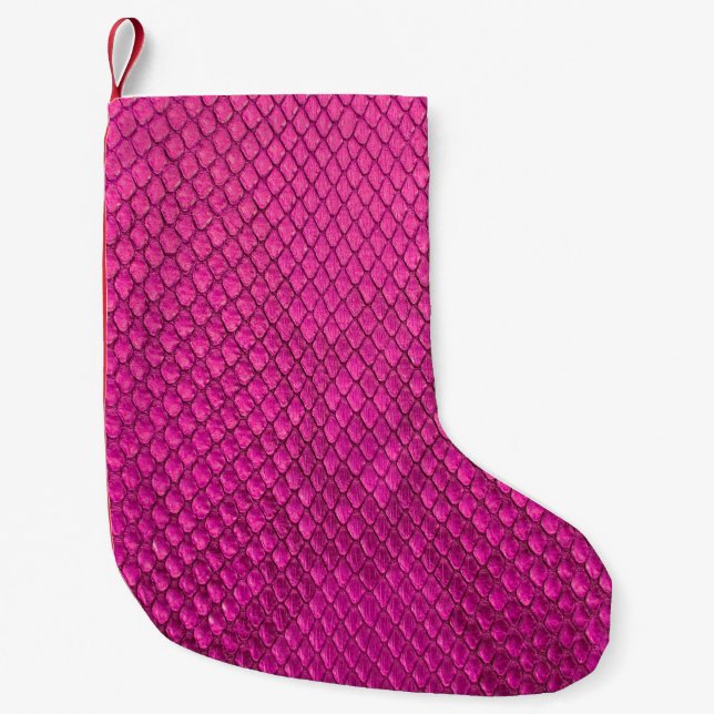 Petite Chaussette De Noël Pink python peau de serpent texture (Devant)