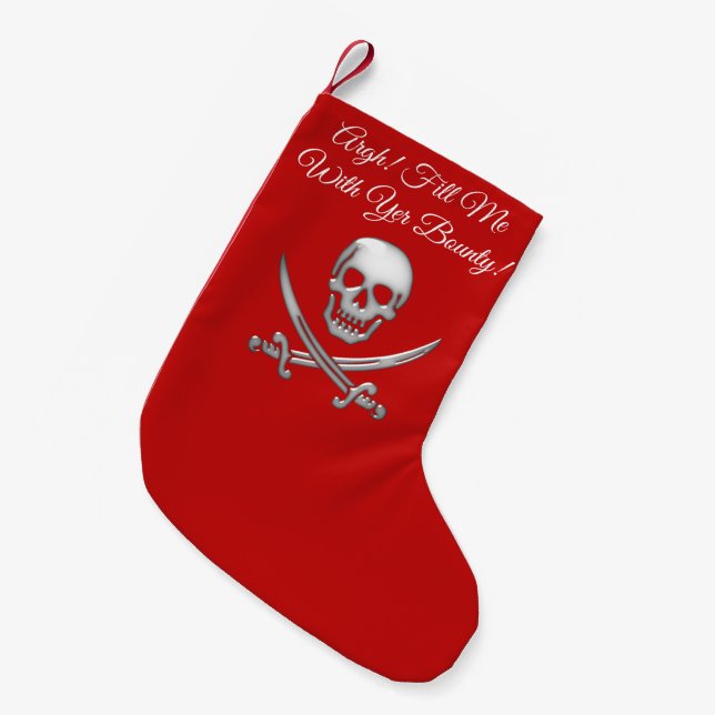 Petite Chaussette De Noël Pirate Crâne et épées (Devant (Accrochage))