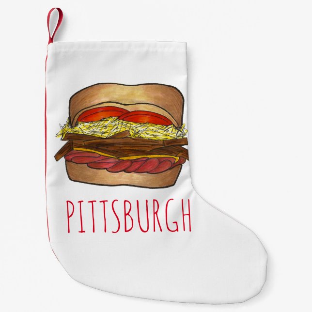Petite Chaussette De Noël Pittsburgh Pennsylvania French Fry Sandwich Foody (Devant)
