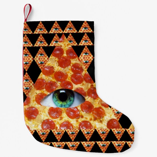 Petite Chaussette De Noël Pizza d'Illuminati (Devant)