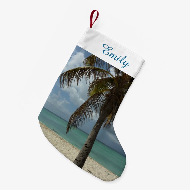 Petite Chaussette De Noël Plage d'Aruba I Belle Scène Nature (Devant (Accrochage))