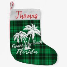 Plage de Panama City Floride Palmiers Green Plaid