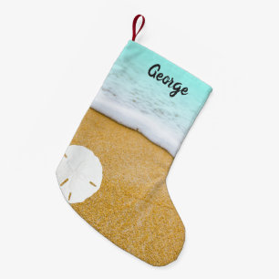 Petite Chaussette De Noël Plage Sable Dollar Double Noël Stocker