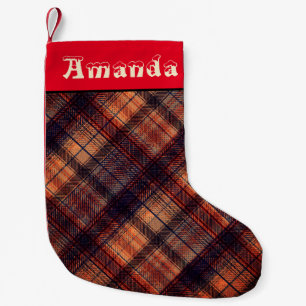 Petite Chaussette De Noël Plaid écossais écossais écossais écossais marron o