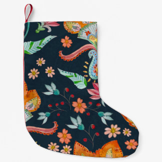 Petite Chaussette De Noël Plaisir floral : Aquarelle texture de fleurs