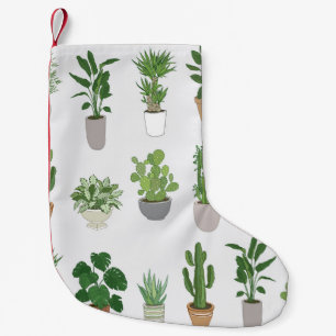 Petite Chaussette De Noël Plantes de maison, motif vintage de doodle
