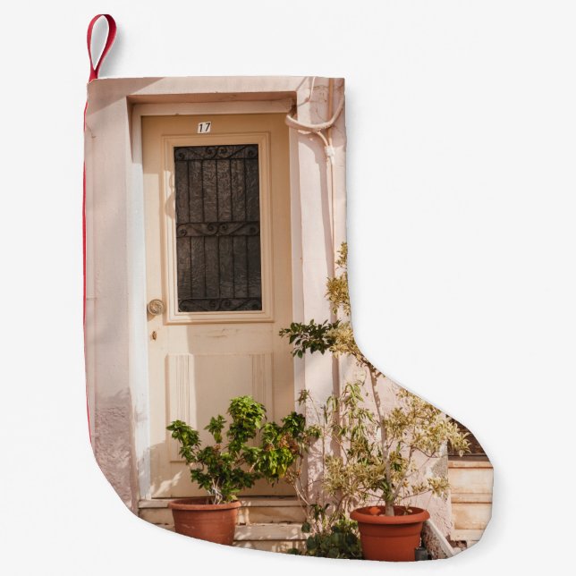 PETITE CHAUSSETTE DE NOËL PLANTES FEUILLES VERTES (Devant)